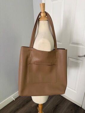 Antik Kraft Taupe Brown Tote with Front Pocket